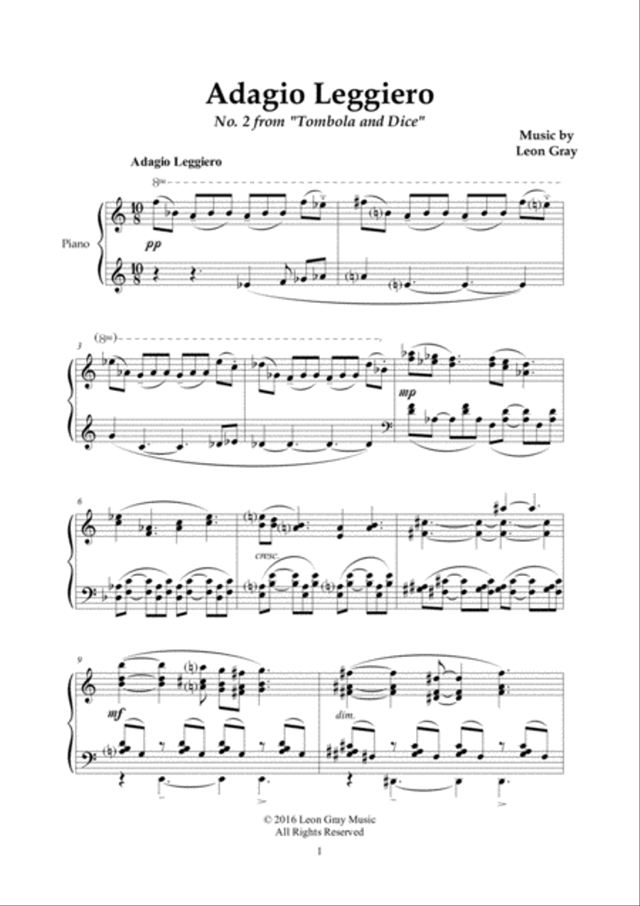 Adagio Leggiero, Tombola and Dice (No. 2), Leon Gray image number null