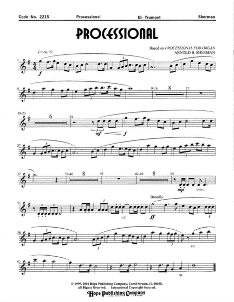 Processional Choir scores gallery preview page 1