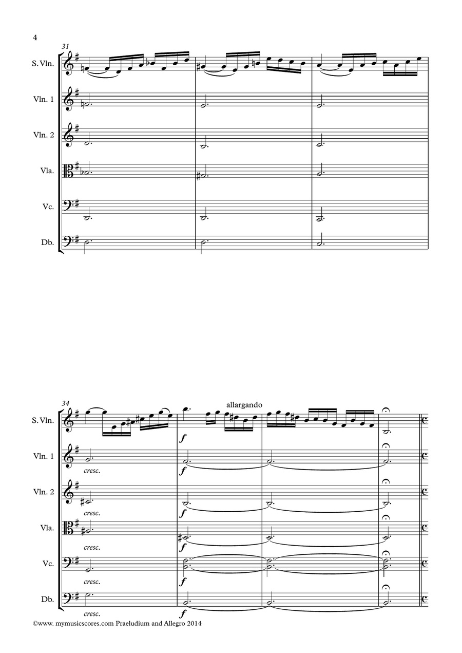 Kreisler Praeludium and Allegro for Violin and String Orchestra String Orchestra scores gallery preview page 5