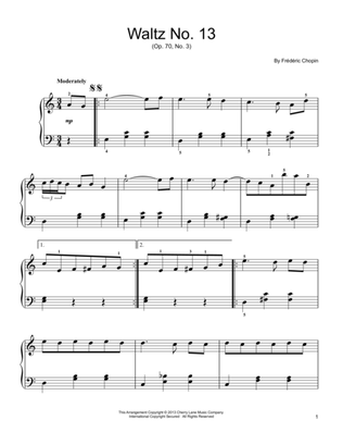 Book cover for Waltz No. 13, Op. 70, No. 3