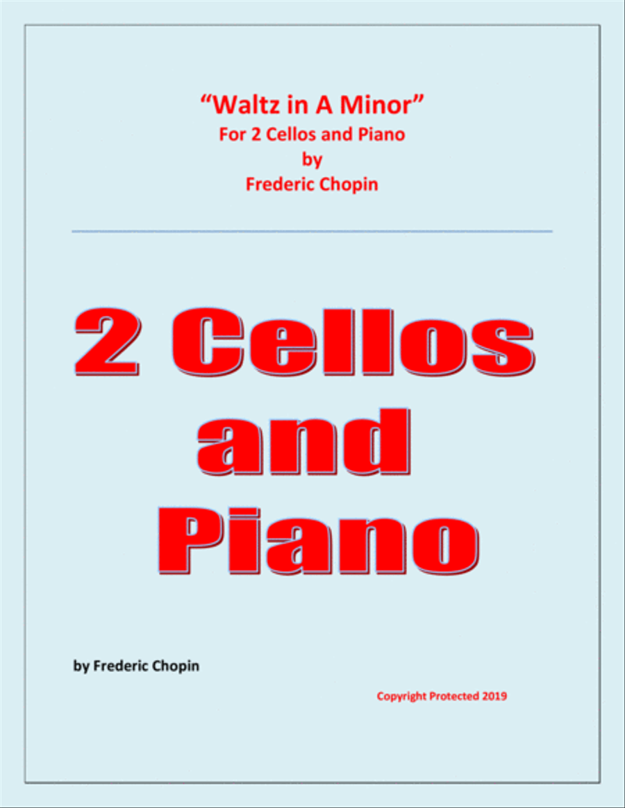 Waltz in A Minor (Chopin) - 2 Cellos and Piano - Chamber music String Duet scores gallery preview page 1