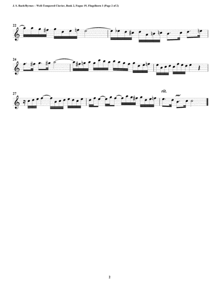 Fugue 19 from Well-Tempered Clavier, Book 2 (Conical Brass Quartet) image number null