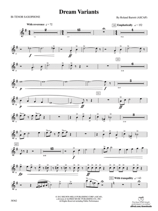 Dream Variants: B-flat Tenor Saxophone
