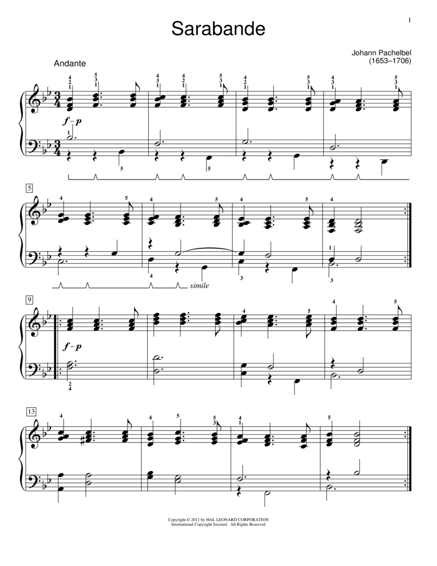 Sarabande Sarabande Piano Method scores gallery preview page 1