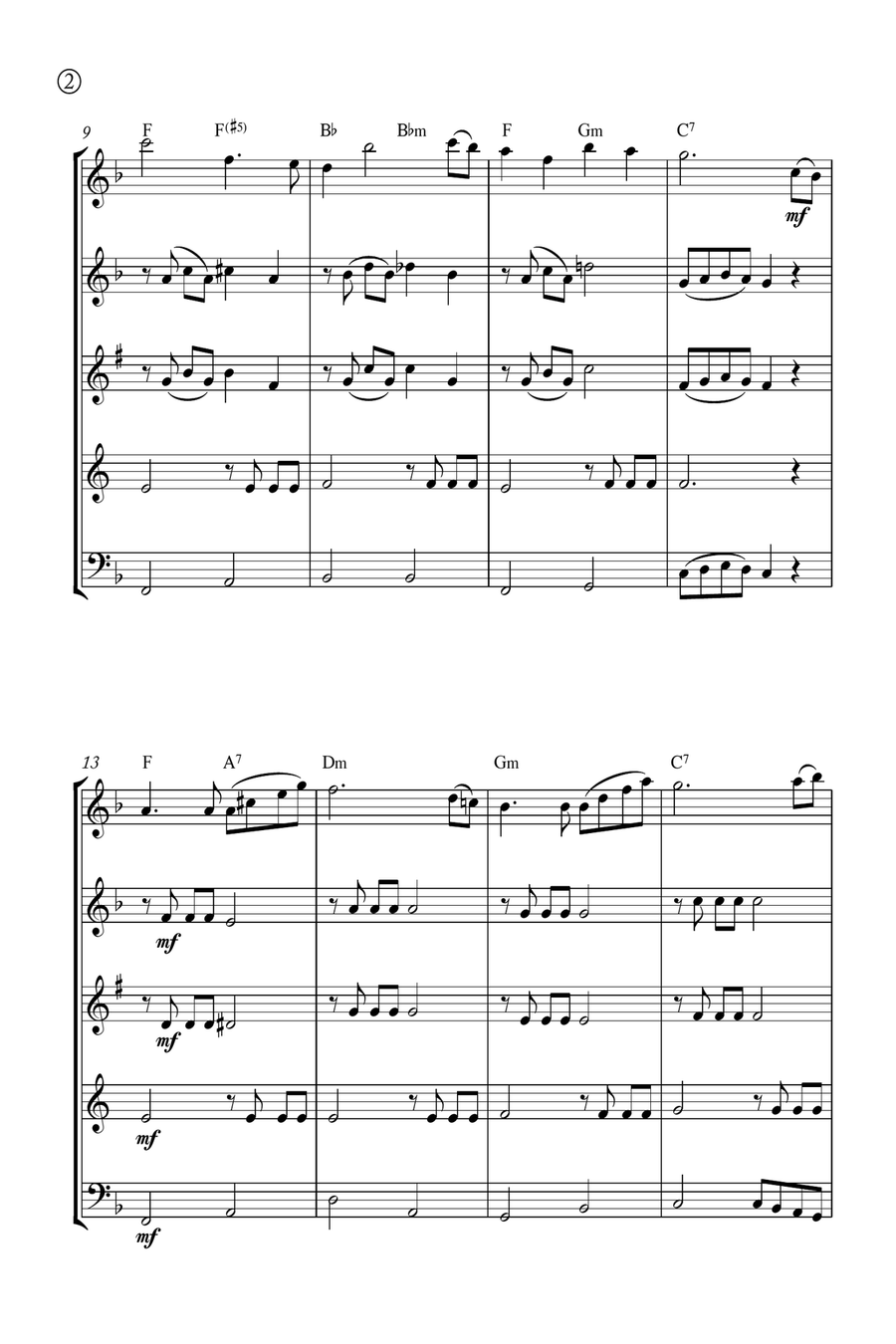 Hymne A L'amour Woodwind Quintet scores gallery preview page 2