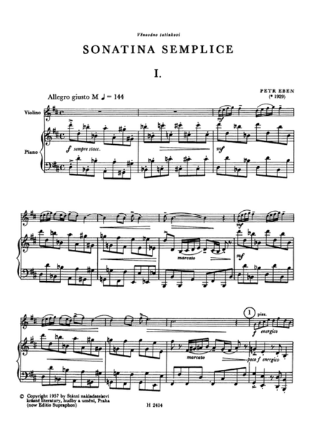 Sonatina semplice für Flöte oder Violine und Klavier
