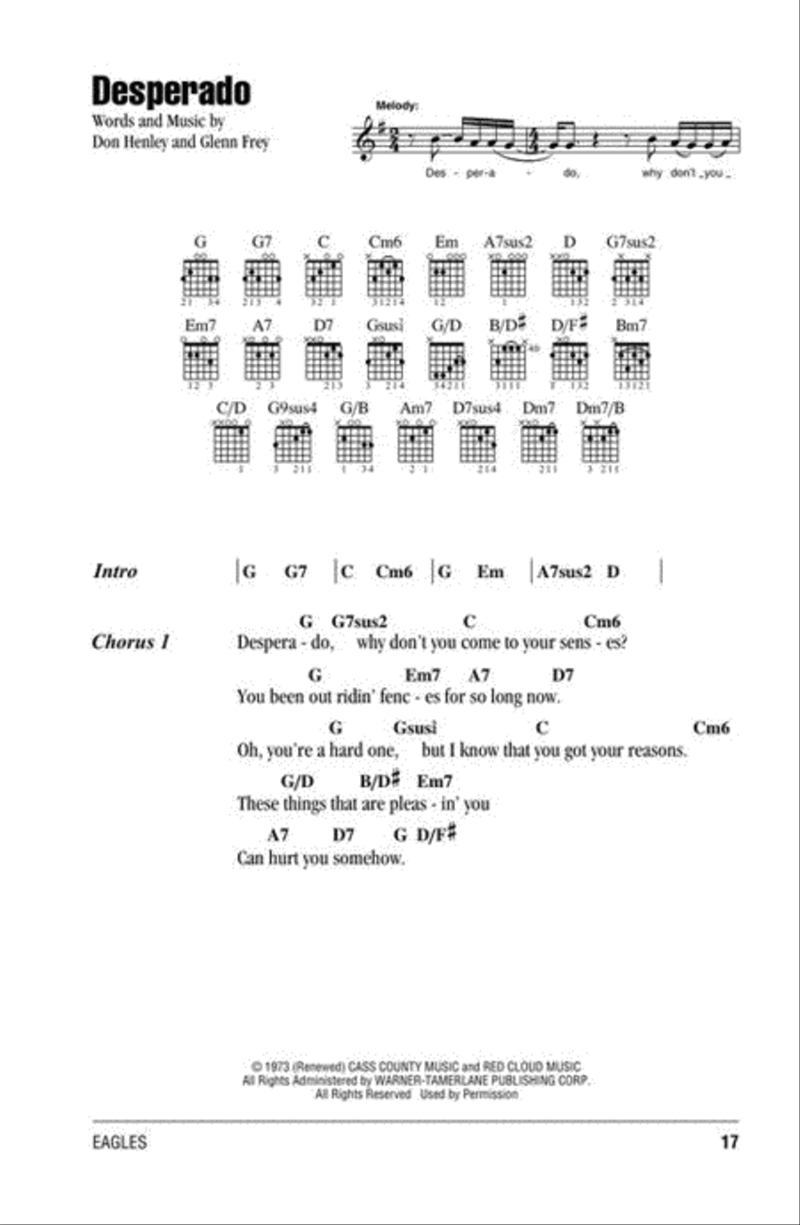 Eagles – Guitar Chord Songbook