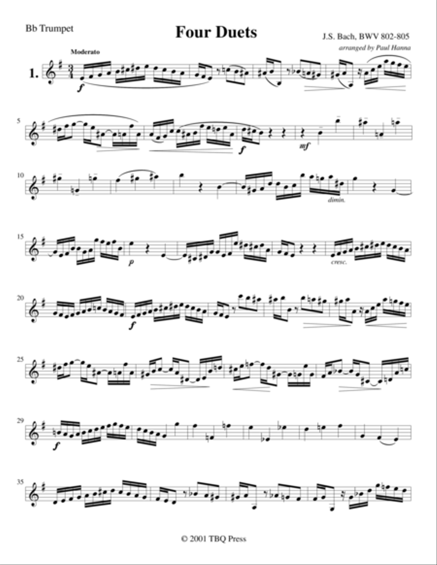 Four Duets, BWV 802-805 Four Duets, BWV 802-805 Brass Duet scores gallery preview page 2