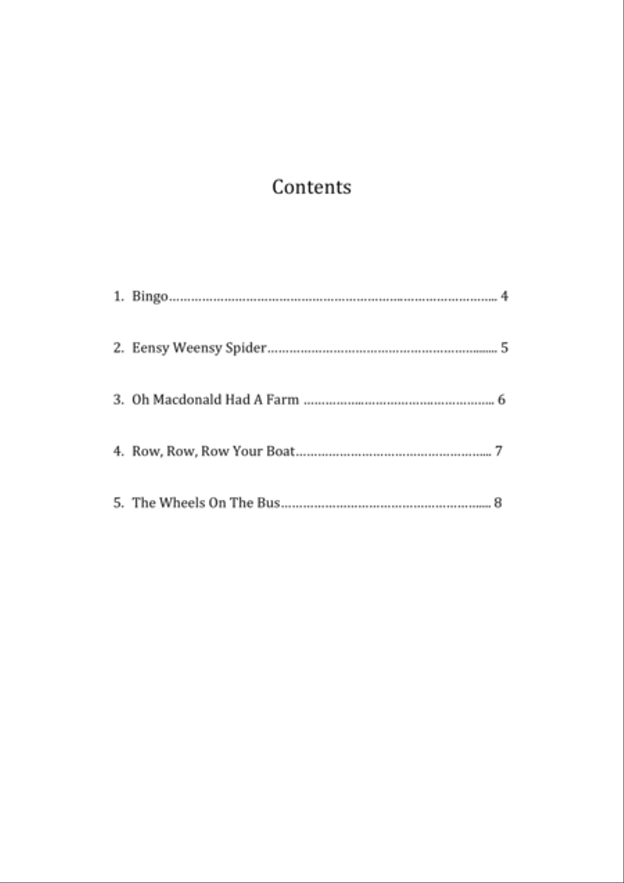 Children Songs (Volume 2) - Easy Harp Solo (range from low C) Harp scores gallery preview page 3