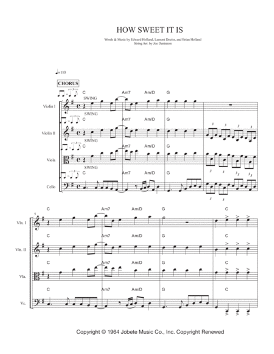 How Sweet It Is (to Be Loved By You) String Trio scores gallery preview page 1