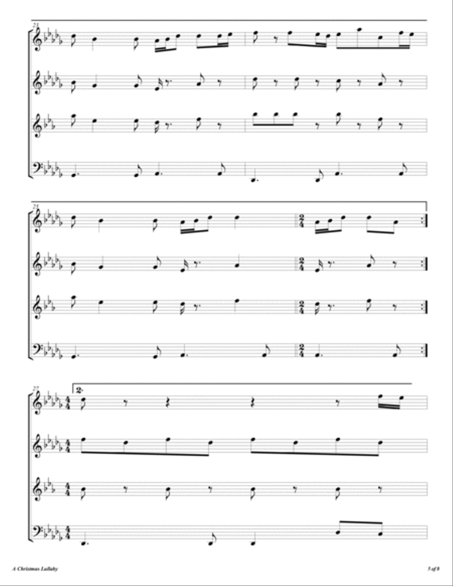 A Christmas Lullaby A Christmas Lullaby Woodwind Quartet scores gallery preview page 6