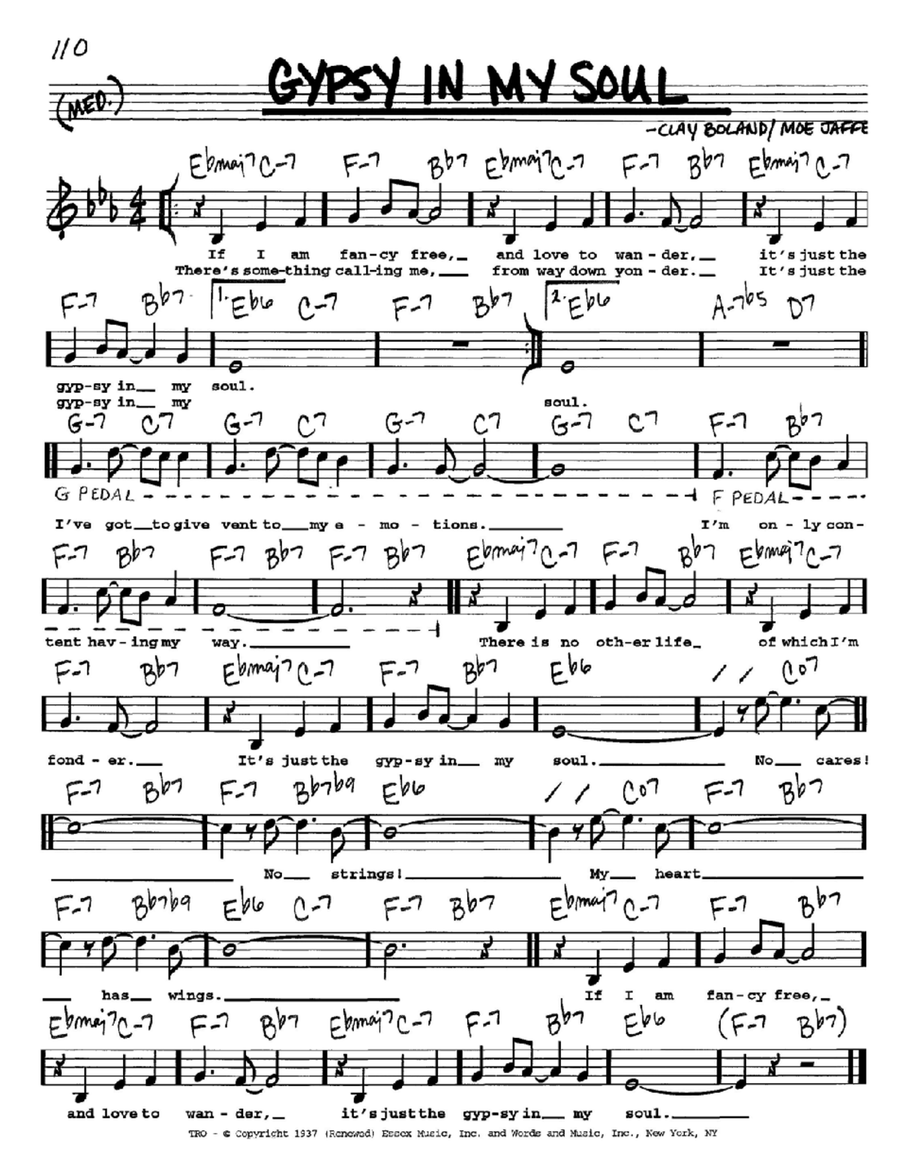 Gypsy In My Soul Gypsy In My Soul Voice scores gallery preview page 1