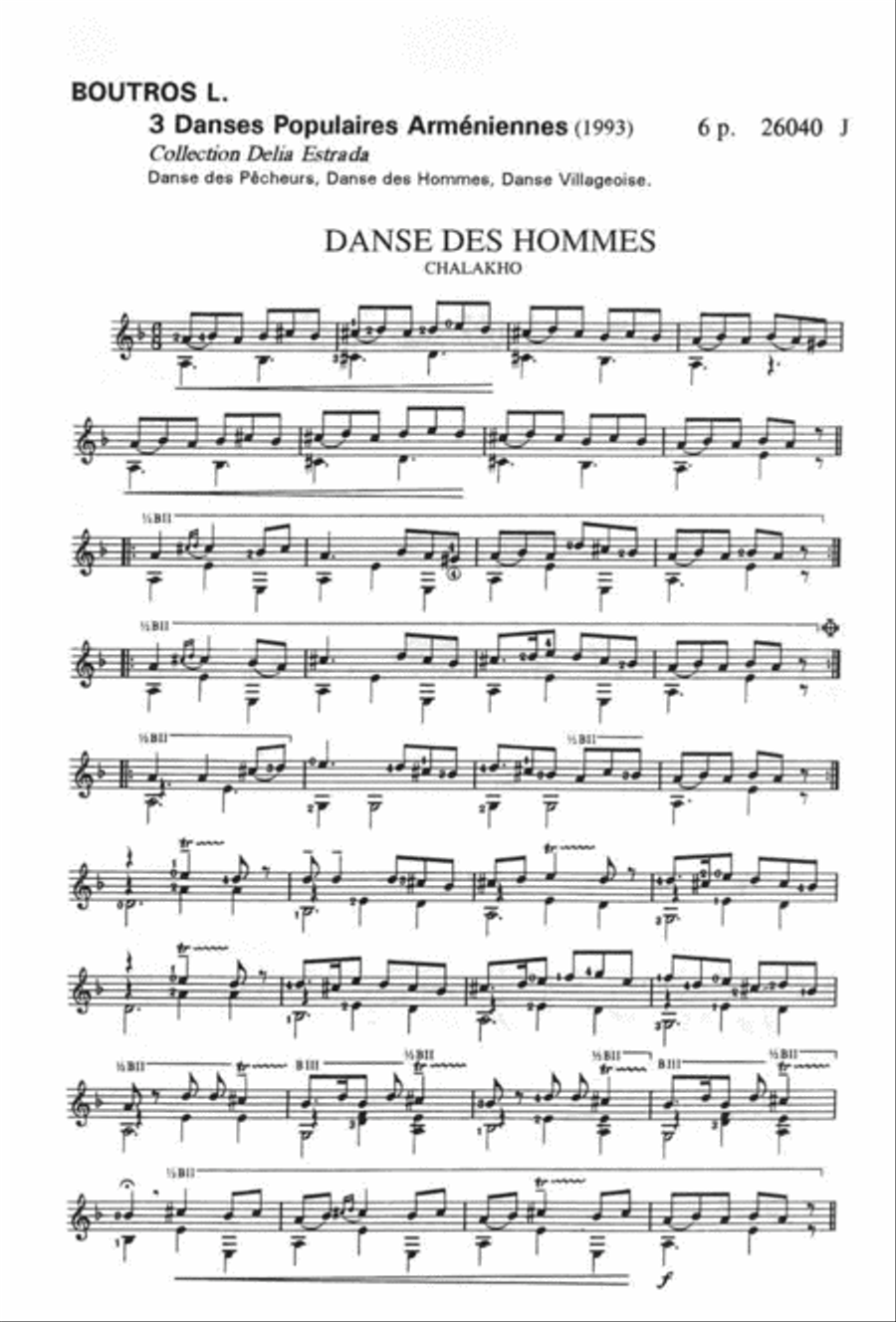 Danses Populaires Armeniennes (3) Acoustic Guitar scores gallery preview page 2