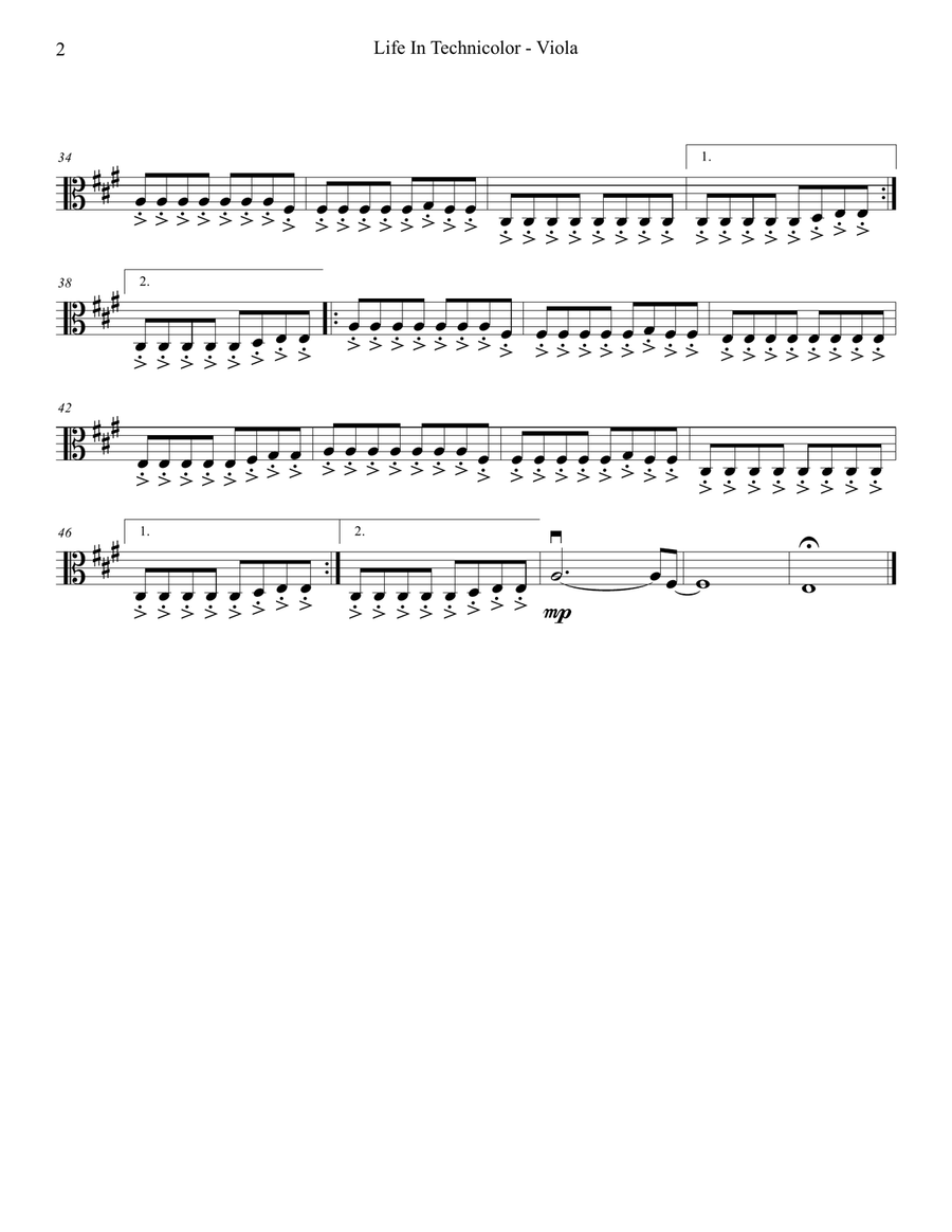 Life In Technicolor String Quartet scores gallery preview page 4