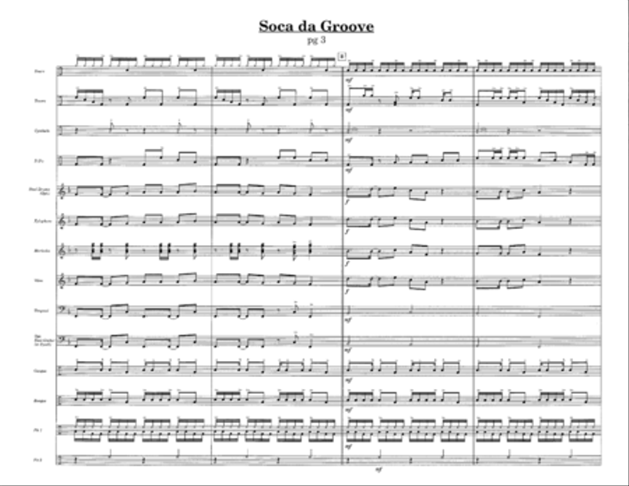Soca da Groove w/Tutor Tracks Percussion Ensemble scores gallery preview page 5