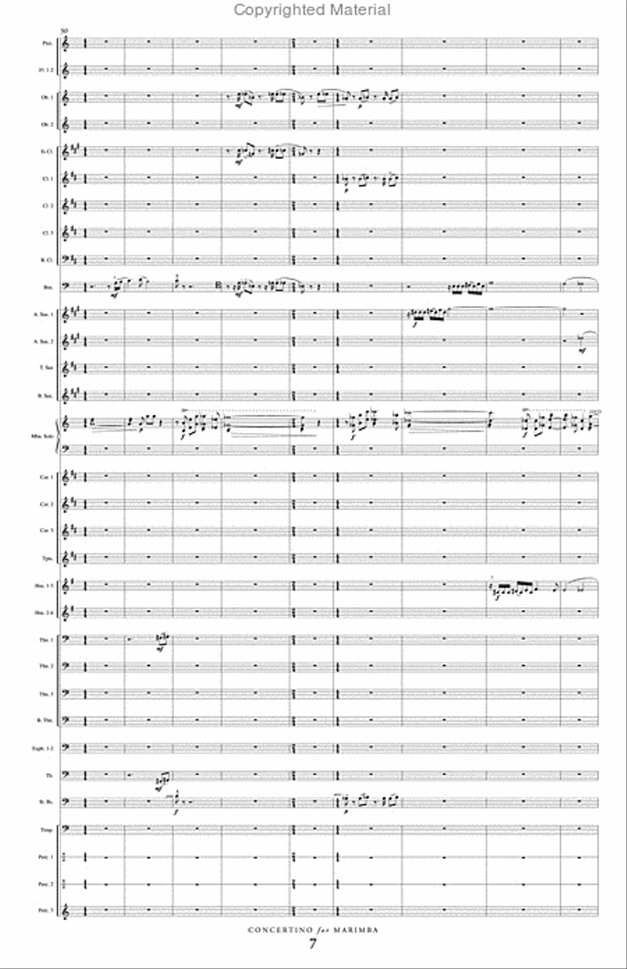 Concertino for Marimba and Wind Ensemble Concert Band scores gallery preview page 8
