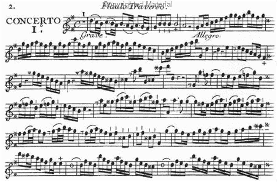Six quartets for violin, flute, viol or cello and continuo. Flute scores gallery preview page 2