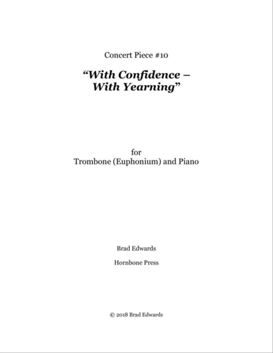 Concert Piece #10: Concert Piece #10 With Confidence – With Yearning Trombone Solo scores gallery preview page 1