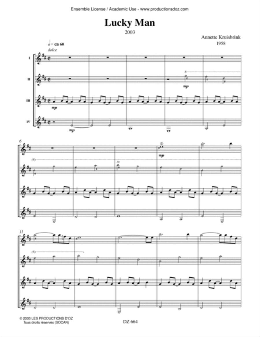 Lucky Man - Flower Power Suite Guitar Ensemble scores gallery preview page 2