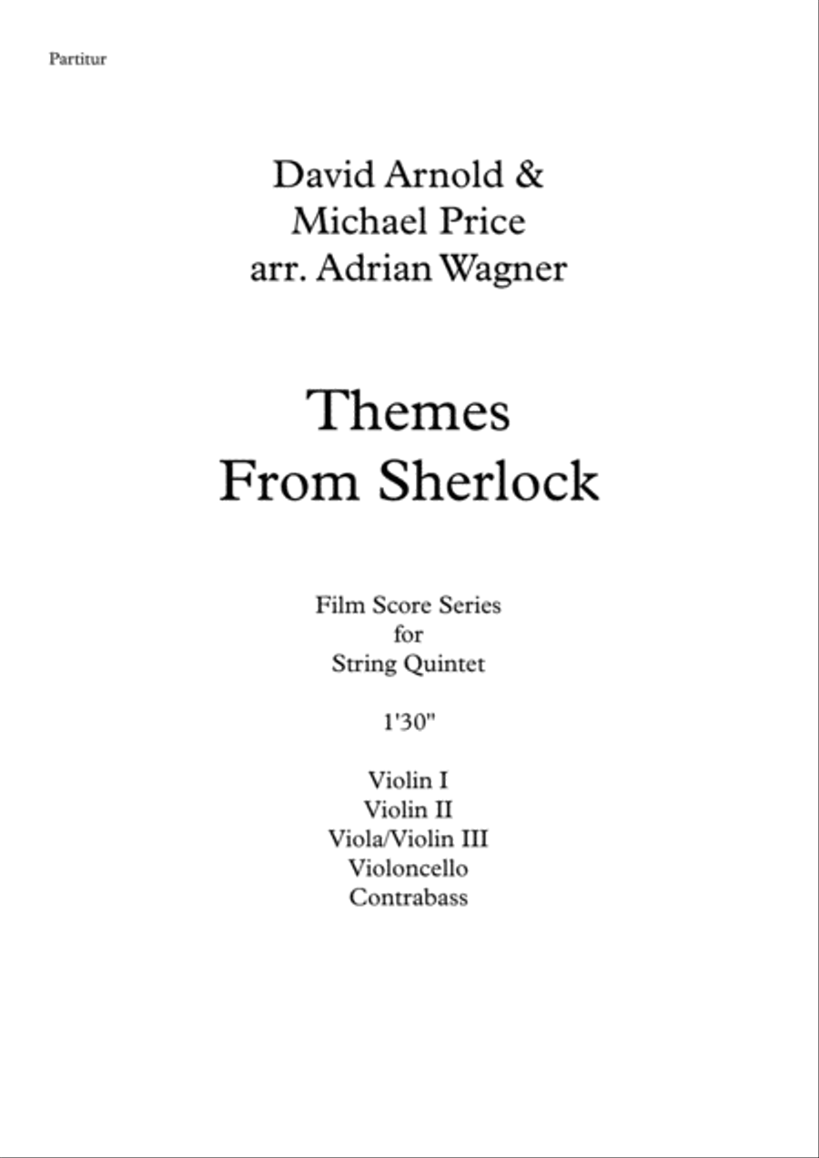 Themes From Sherlock (main Theme/watson's Theme) String Quintet scores gallery preview page 2