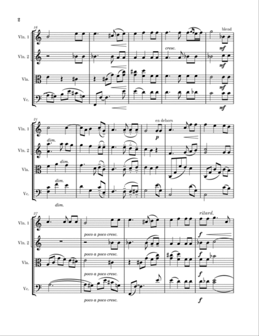 Warum willst du and're fragen Op. 12 No. 11 String Quartet scores gallery preview page 2