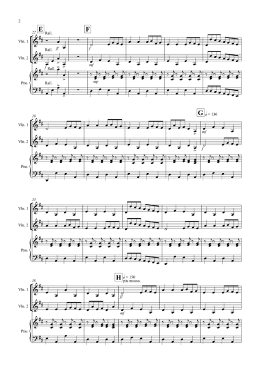 The Can Can for Violin Duet String Duet scores gallery preview page 2