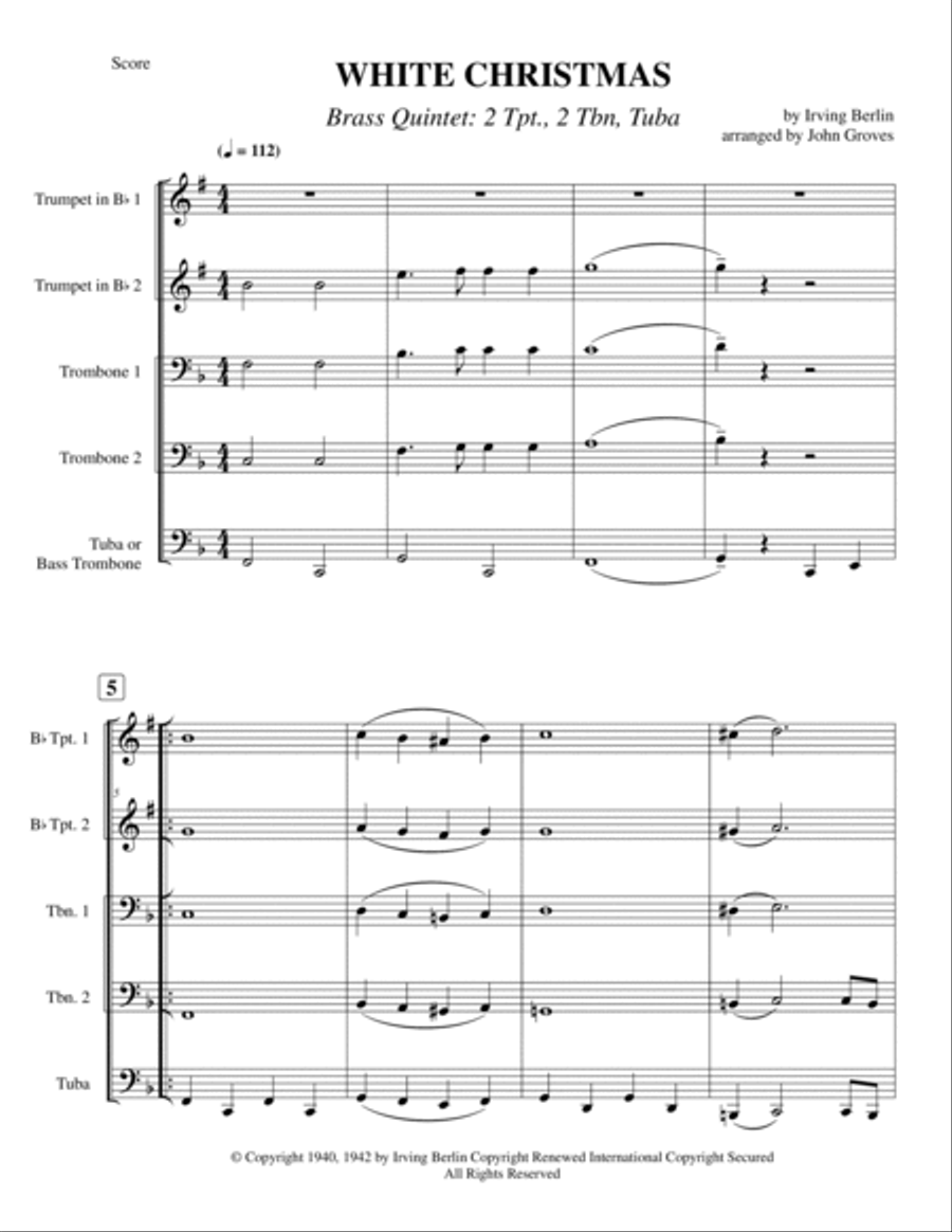 White Christmas Brass Ensemble scores gallery preview page 2