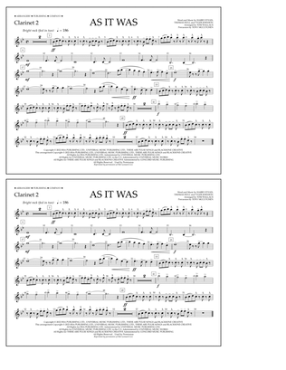 As It Was (arr. Tom Wallace) - Clarinet 2