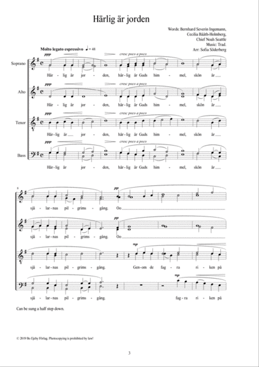 Härlig är jorden Härlig är jorden Divisi scores gallery preview page 3