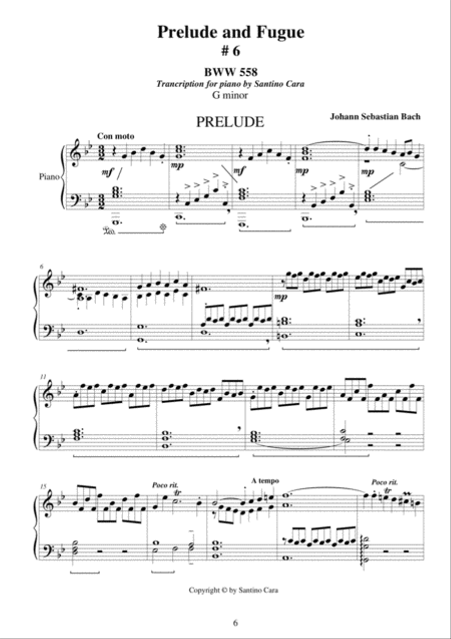 Four Little Preludes and Fugues for piano - BWV557-60 4-Part scores gallery preview page 6