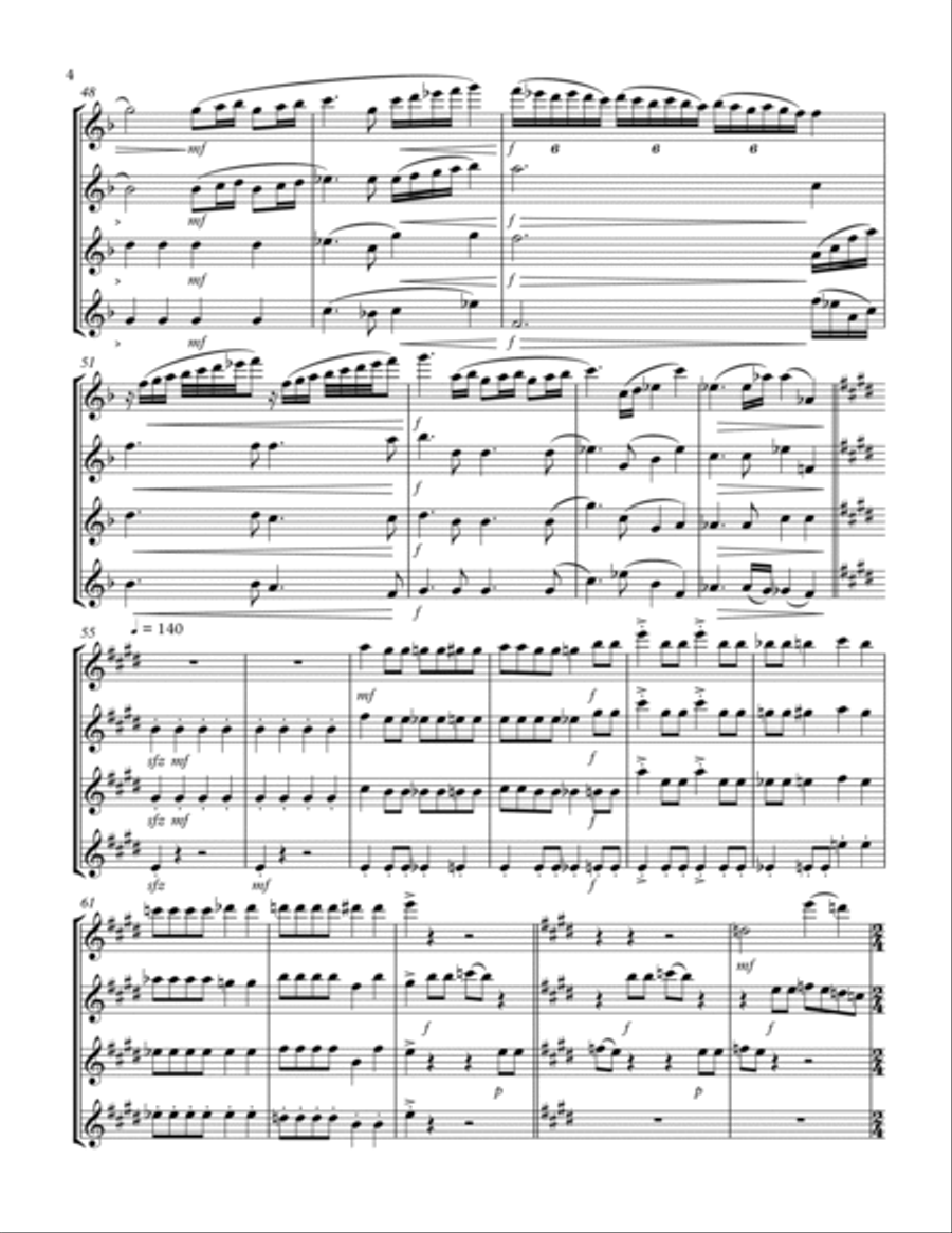 Bohemian Rhapsody Flute Quartet scores gallery preview page 5