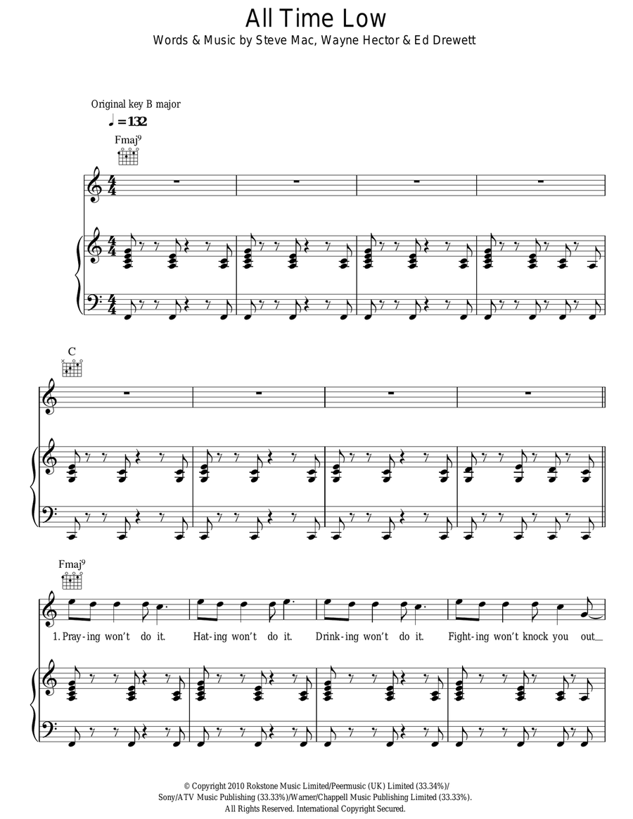 All Time Low All Time Low Acoustic Guitar scores gallery preview page 1
