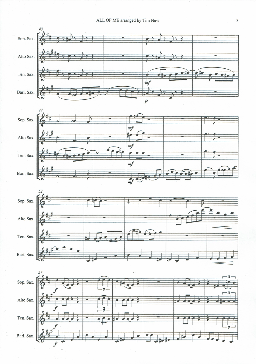 All Of Me Woodwind Quartet scores gallery preview page 3