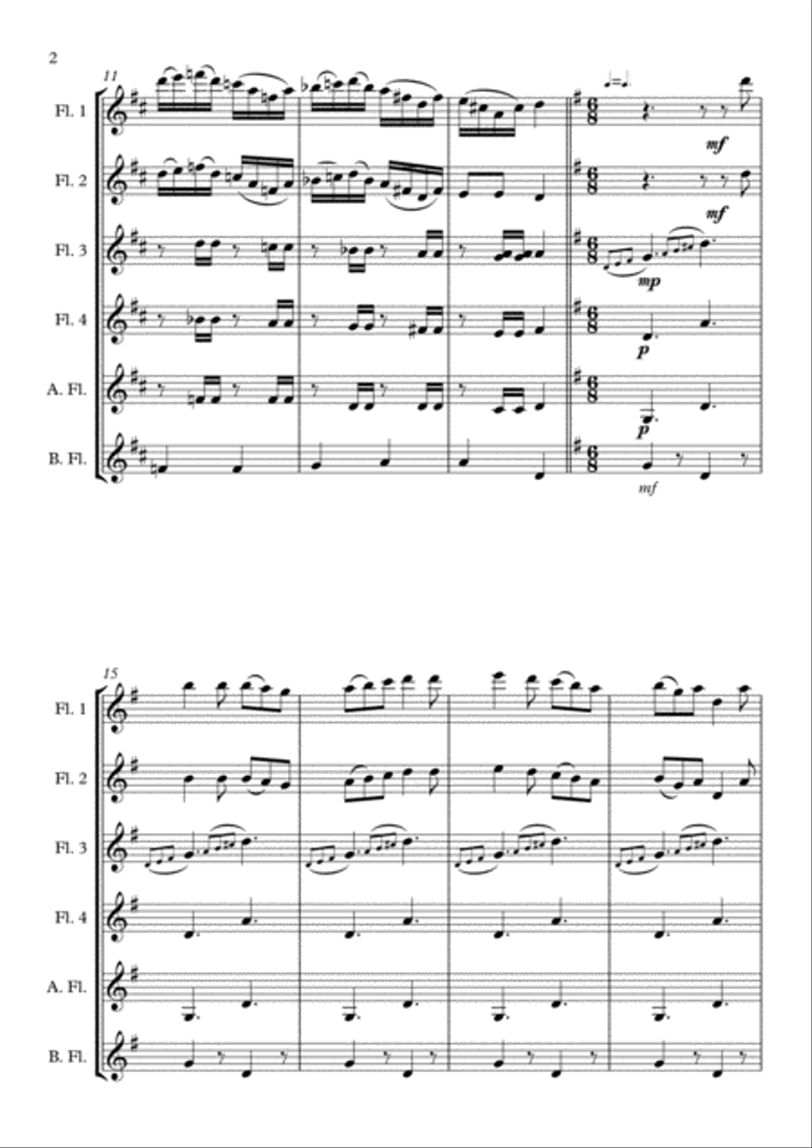 Bob the Fiddler for Flute Choir Flute Choir scores gallery preview page 2