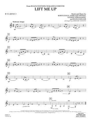 Lift Me Up (from Black Panther: Wakanda Forever) (arr. Vinson) - Bb Clarinet 3
