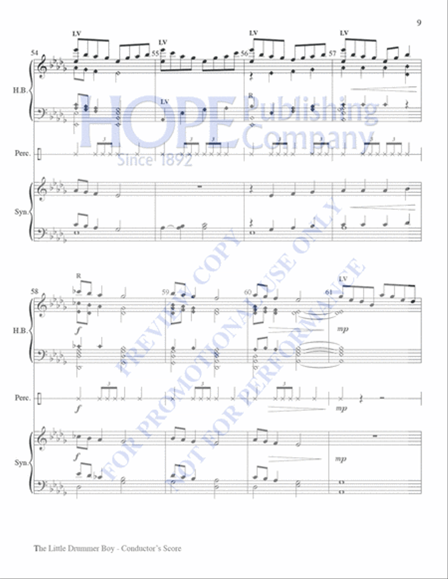 Little Drummer Boy Little Drummer Boy Handbell Choir scores gallery preview page 9