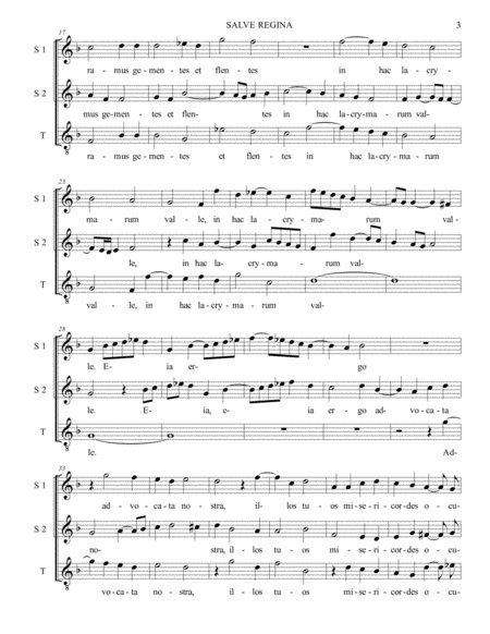 SALVE REGINA - Aichinger - For SST Choir by Gregor Aichinger 3-Part - Digital Sheet Music