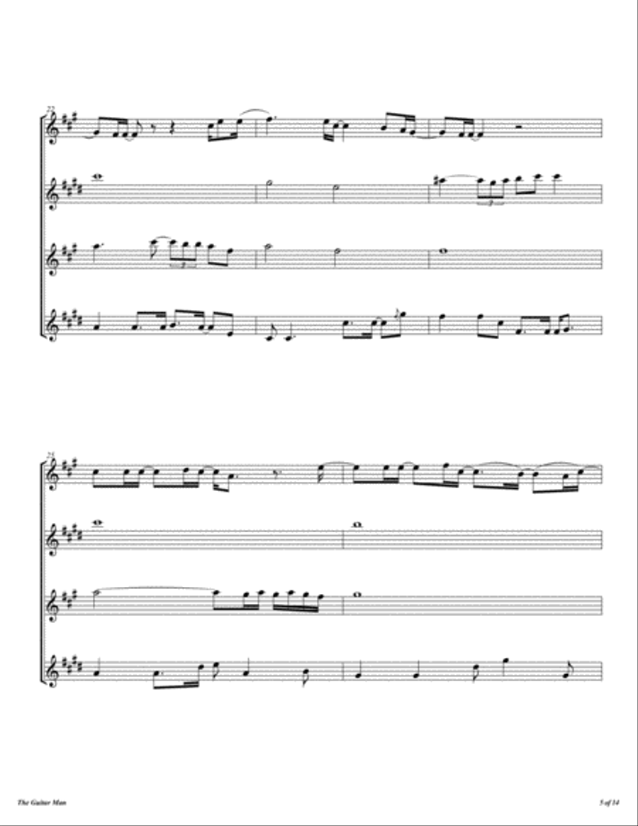 The Guitar Man The Guitar Man Woodwind Quartet scores gallery preview page 6
