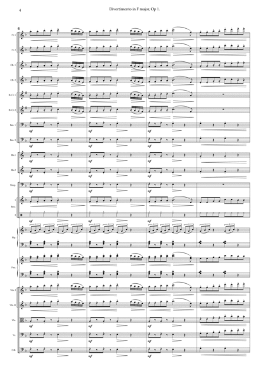 Divertimento in F major for Piano and Harp, Opus 1: 