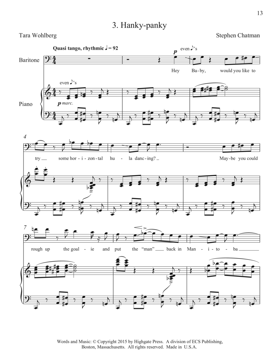 Hanky-panky High Voice scores gallery preview page 1