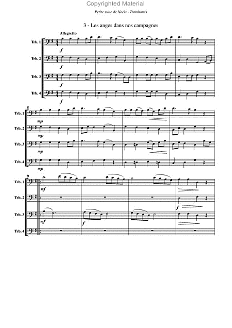 Petite suite de noëls, pour trombone Trombone scores gallery preview page 4