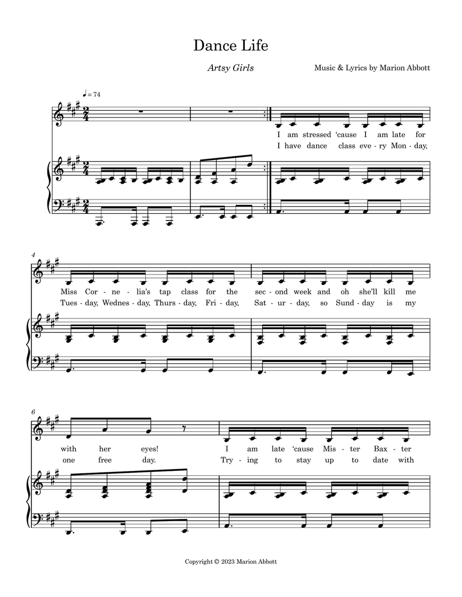 Dance Life - Artsy girls Dance Life - Artsy girls Voice scores gallery preview page 1