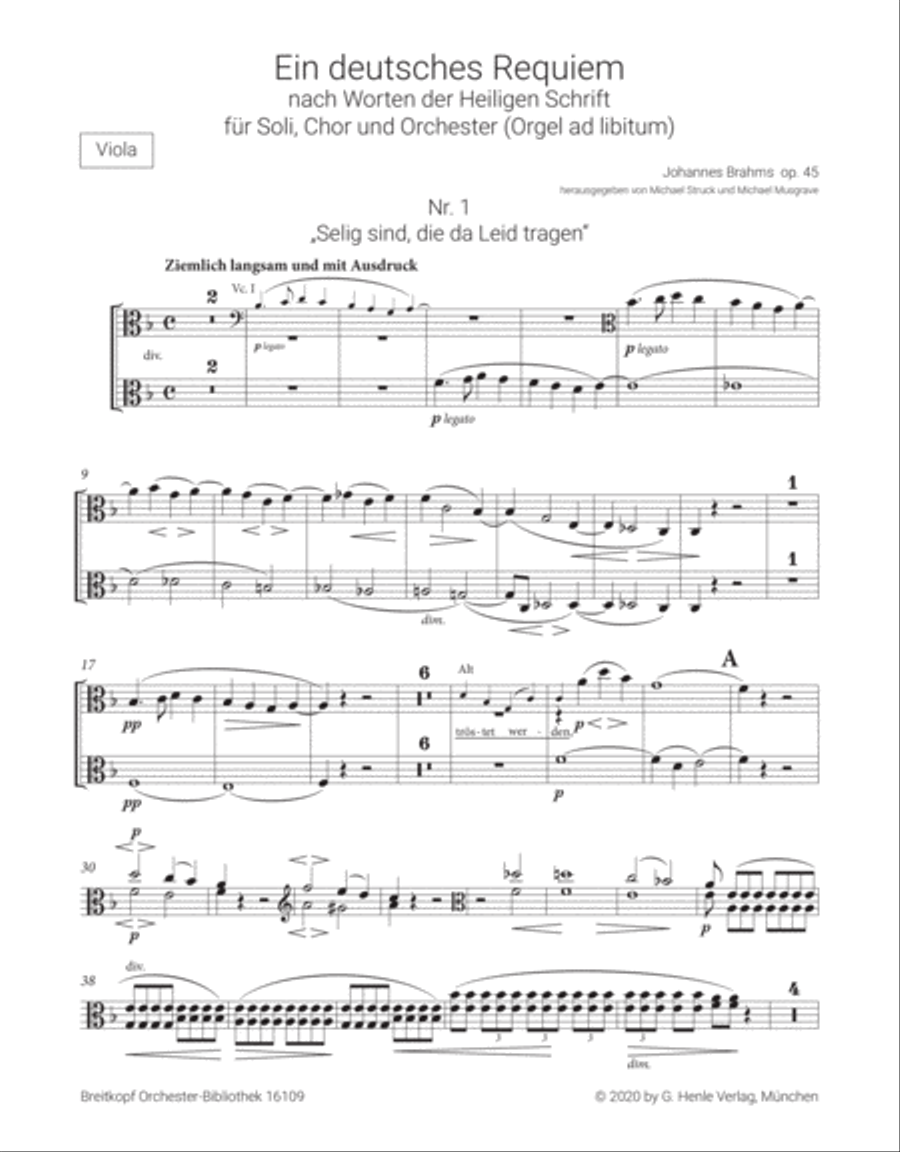 A German Requiem Op. 45 4-Part scores gallery preview page 2