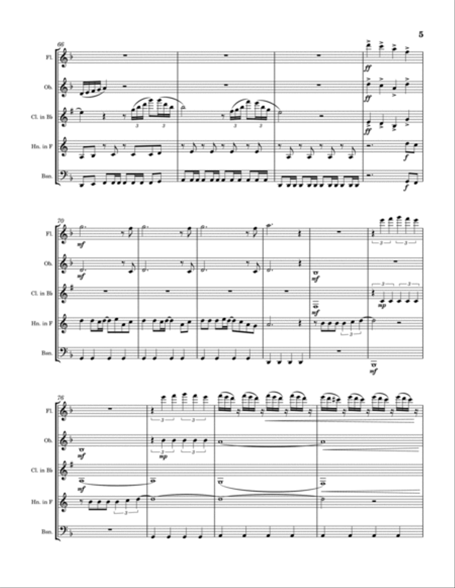 Abba-Medley Woodwind Quintet scores gallery preview page 5