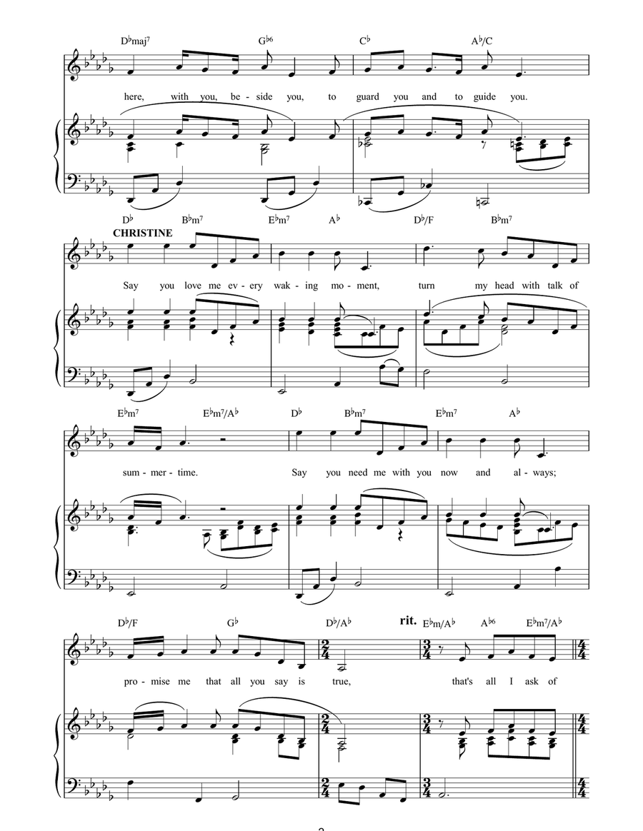 All I Ask Of You (from The Phantom Of The Opera) Piano, Vocal, Guitar scores gallery preview page 2
