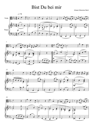 Book cover for Johann Sebastian Bach - Bist du bei mir (Viola Solo)