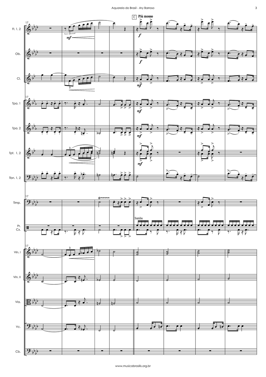 Aquarela do Brasil (orquestra - grade) Full Orchestra scores gallery preview page 5