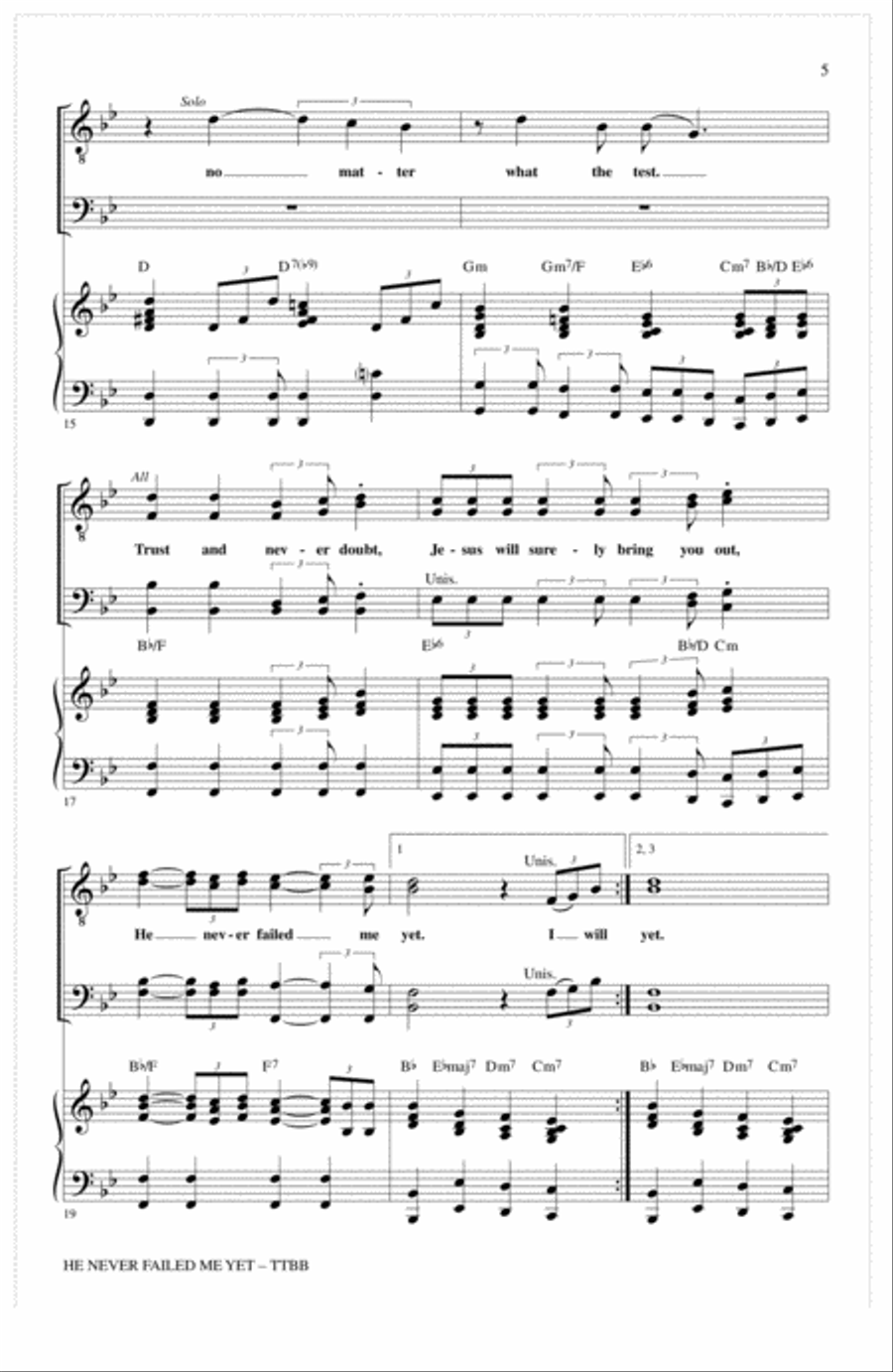 He Never Failed Me Yet (arr. Keith Christopher) TTBB scores gallery preview page 3
