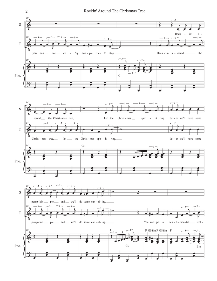 Rockin' Around The Christmas Tree Rockin' Around The Christmas Tree Tenor Voice scores gallery preview page 2