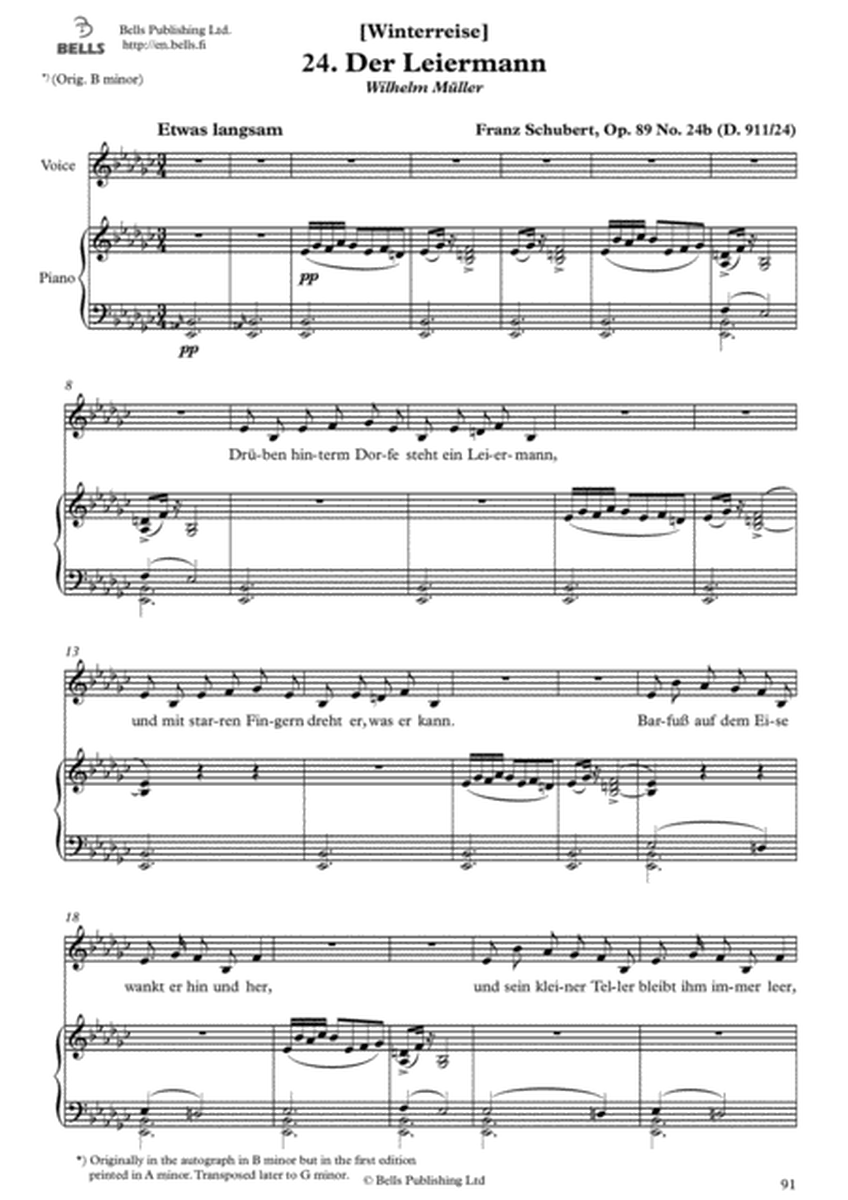 Der Leiermann, Op. 89 No. 24 (E-flat minor)